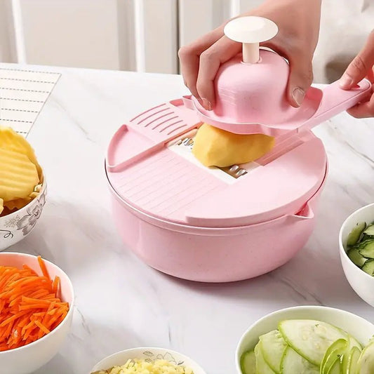 12-in-1 Multi-Functional Vegetable Chopper – Manual Cutter & Slicer