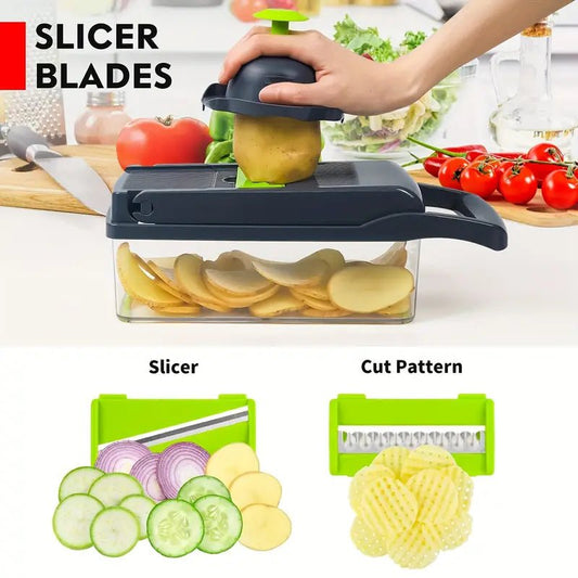 Multifunctional Vegetable & Fruit Chopper – Kitchen Slicer & Cutter