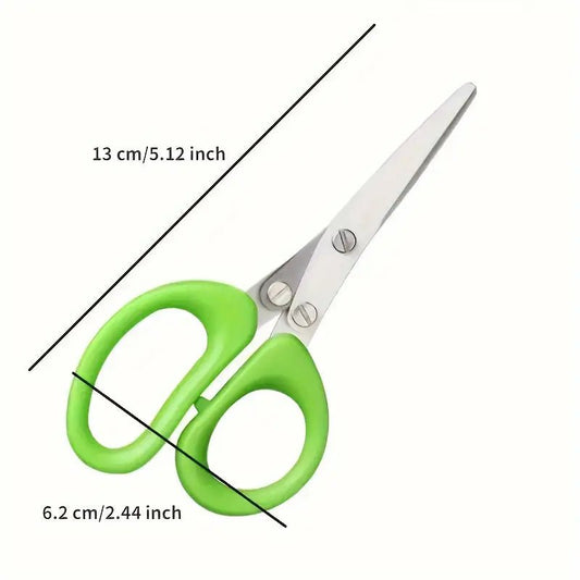 5-Layer Stainless Steel Kitchen Scissors - Multifunctional Herb Chopper