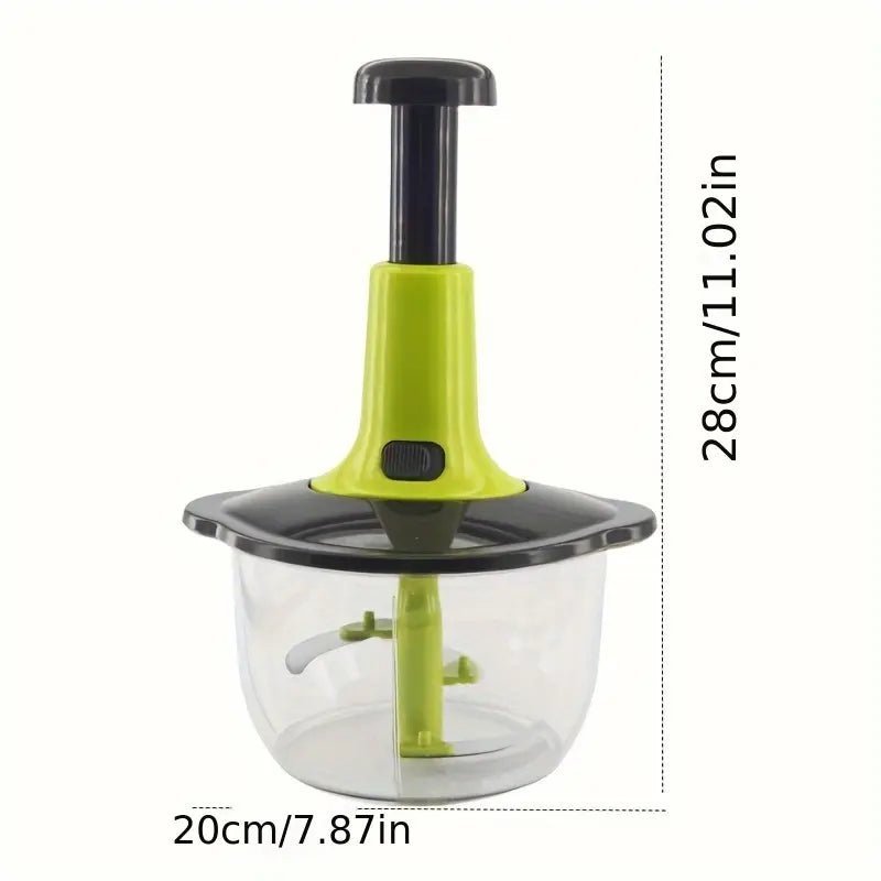 "Multifunctional Manual Food Processor – Meat Grinder, Chopper, Slicer & Dicer"